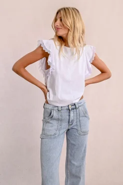Jean large surpiqué