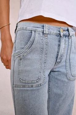 Jean large surpiqué