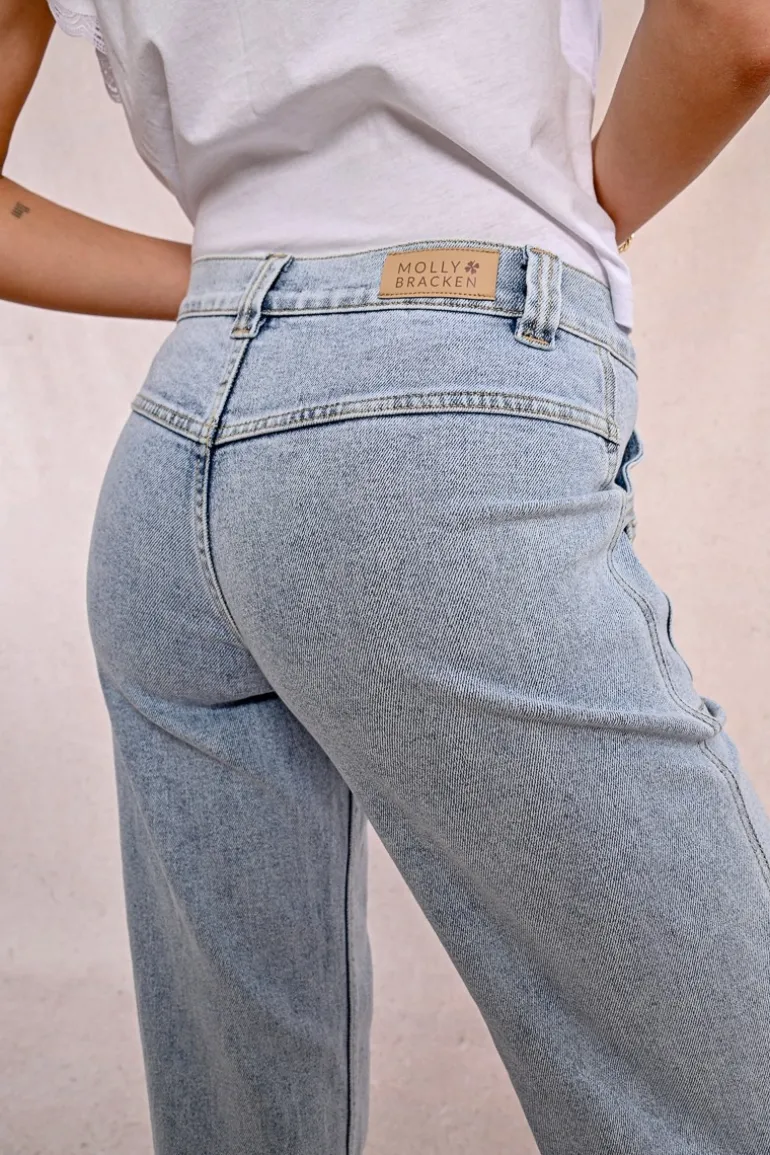 Jean large surpiqué