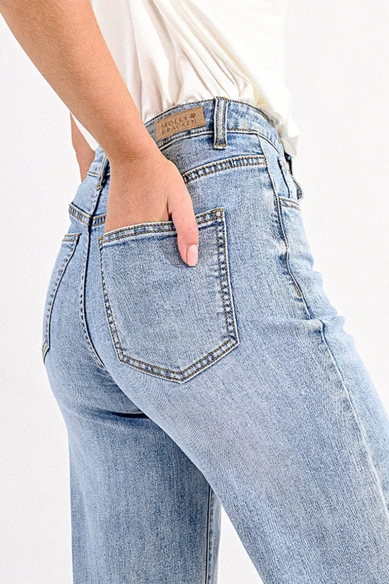 Jeans large à la taille haute