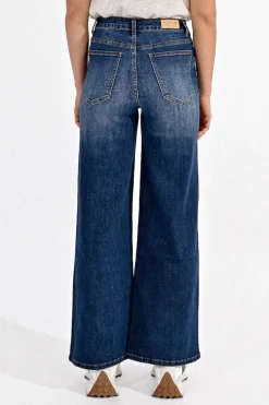 Jeans large à la taille haute