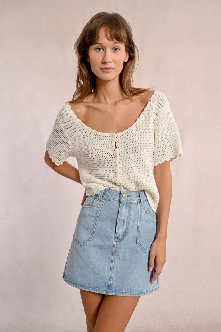 Jupe courte en jean