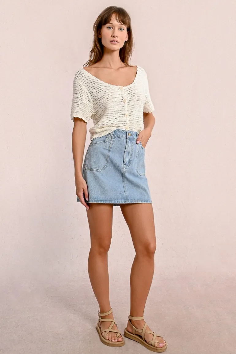 Jupe courte en jean