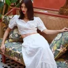 Jupe longue à broderies anglaises
