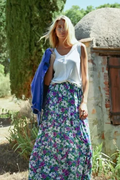 Jupe longue à fleurs
