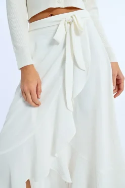 Jupe portefeuille volantée