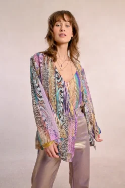 Kimono manches longues à imprimé