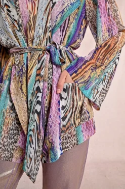 Kimono manches longues à imprimé