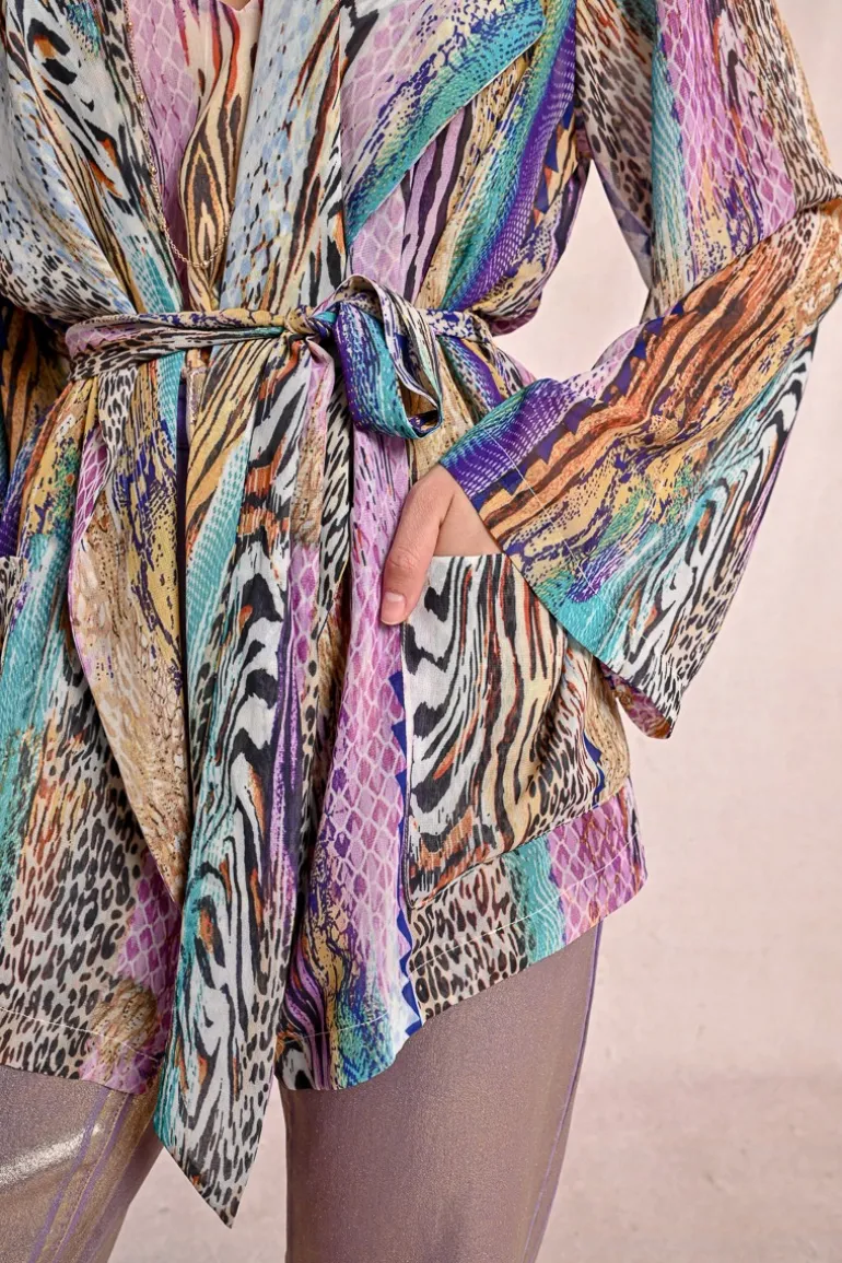 Kimono manches longues à imprimé