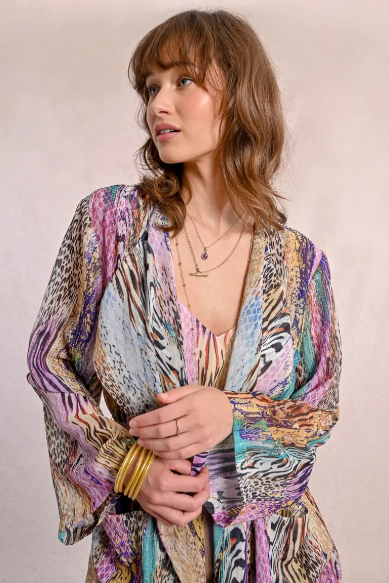 Kimono manches longues à imprimé