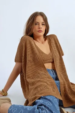 Kimono ouvert en crochet