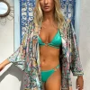 Kimono satiné et imprimé