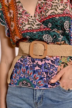 Large ceinture tressée à boucle