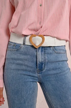 Large ceinture tressée, boucle c艙ur
