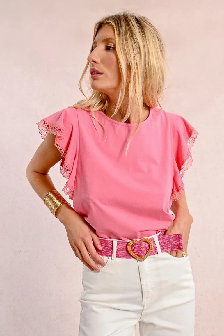 Large ceinture tressée, boucle c艙ur