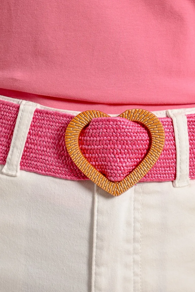 Large ceinture tressée, boucle c艙ur