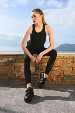 Legging avec bande transparente