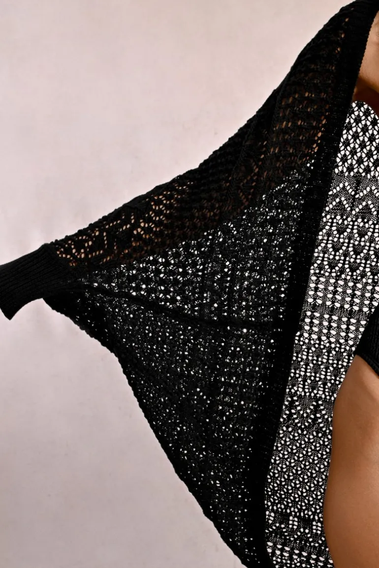 Long cardigan ajouré