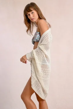 Long cardigan ajouré