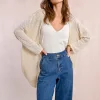 Long gilet en maille, manches longues
