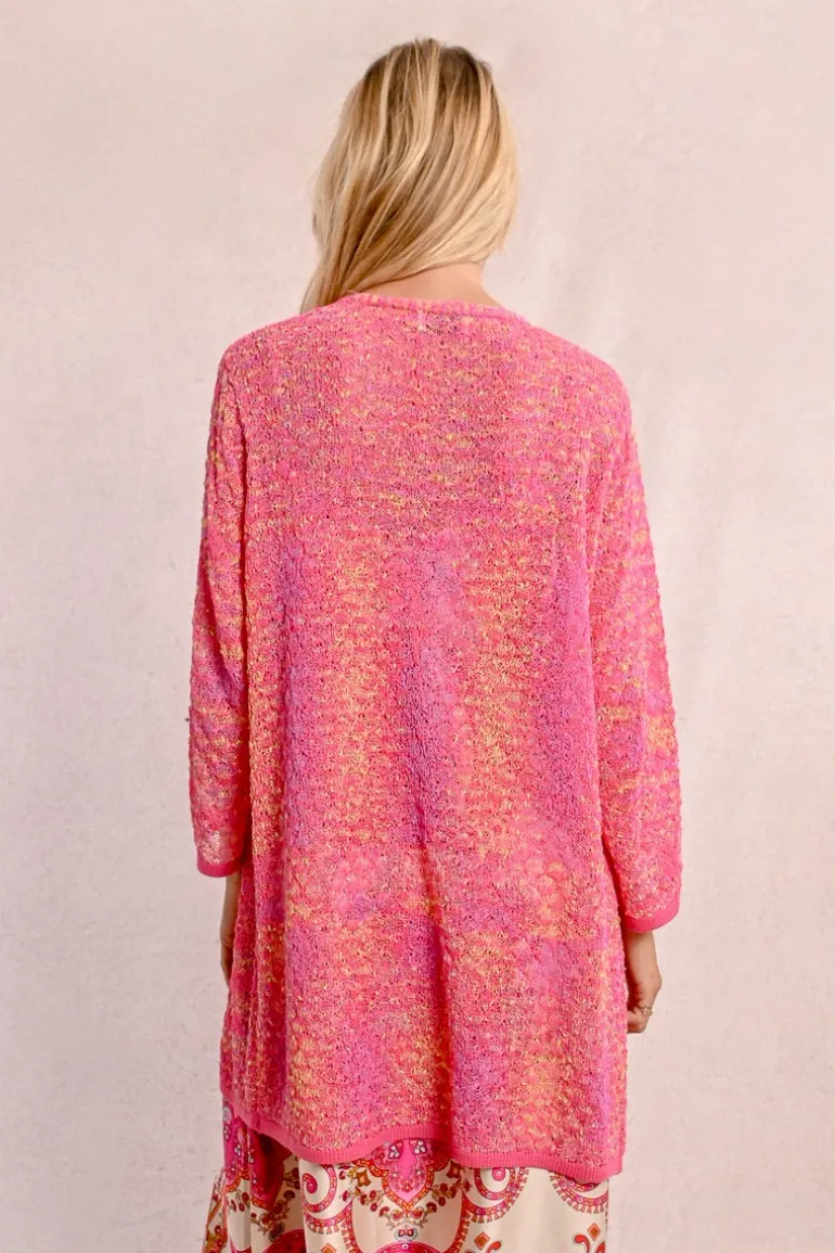 Long gilet en maille, manches longues