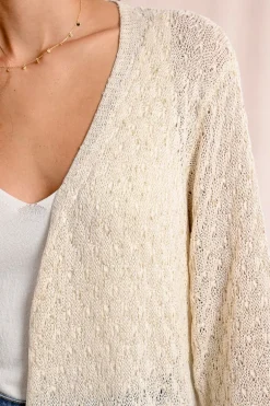 Long gilet en maille, manches longues