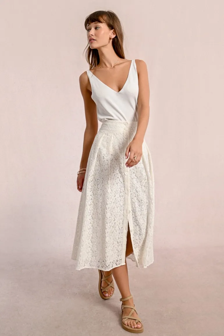 Longue jupe boutonnée