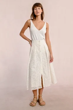 Longue jupe boutonnée