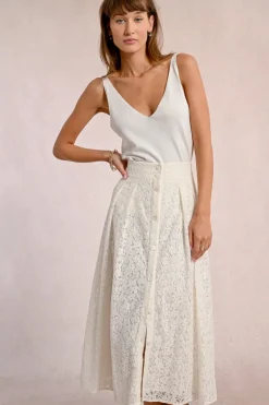 Longue jupe boutonnée