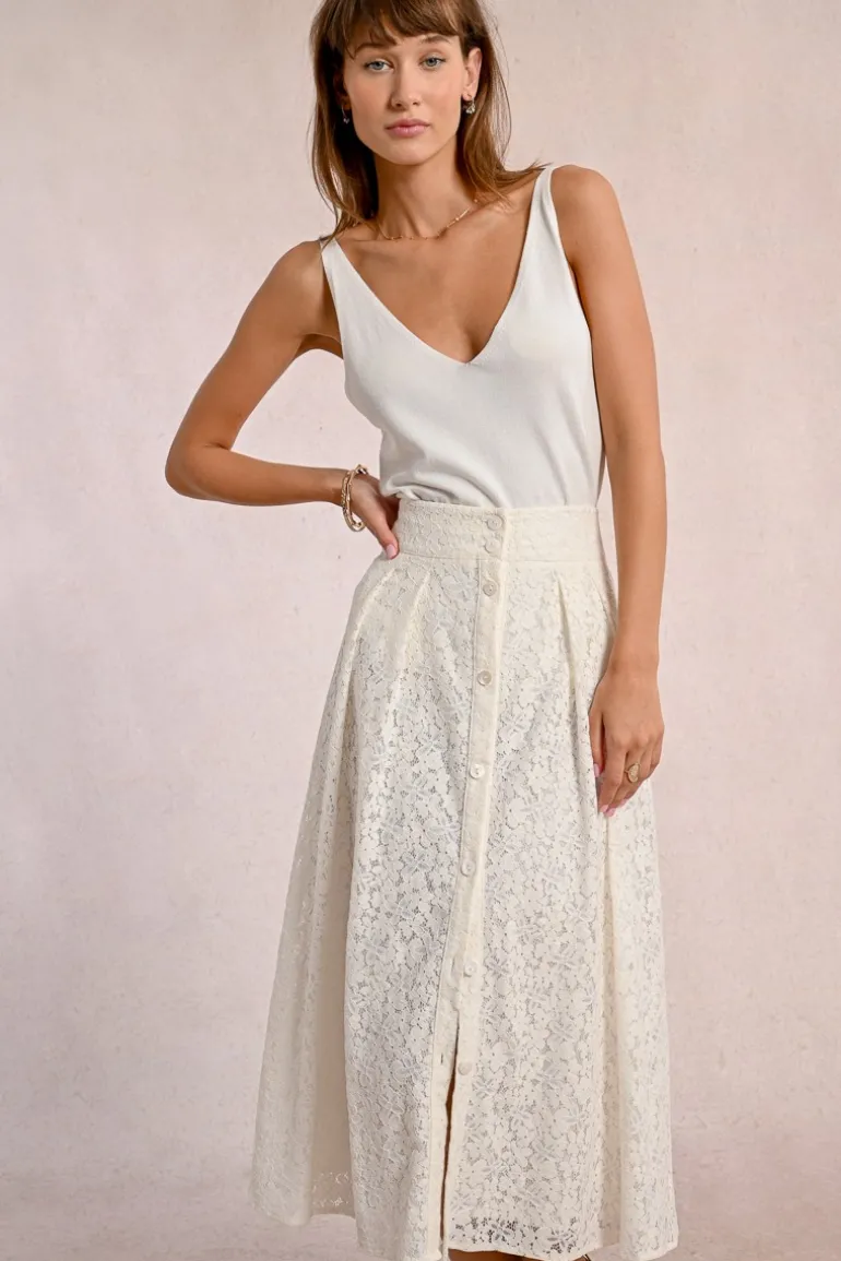 Longue jupe boutonnée