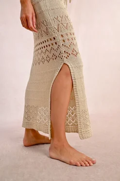 Longue jupe en crochet