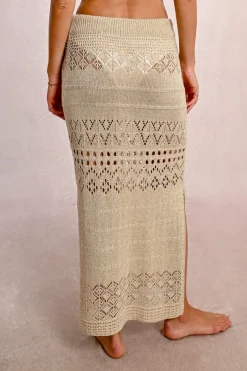 Longue jupe en crochet
