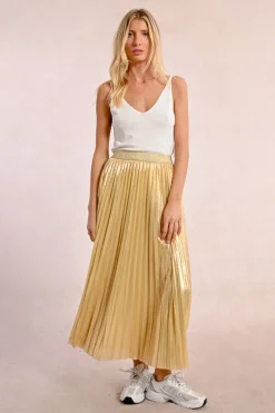 Longue jupe plissée et irisée