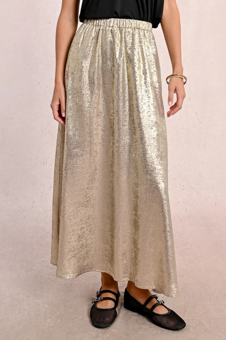 Longue jupe satinée