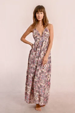 Longue robe à imprimé ethnique