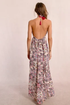 Longue robe à imprimé ethnique