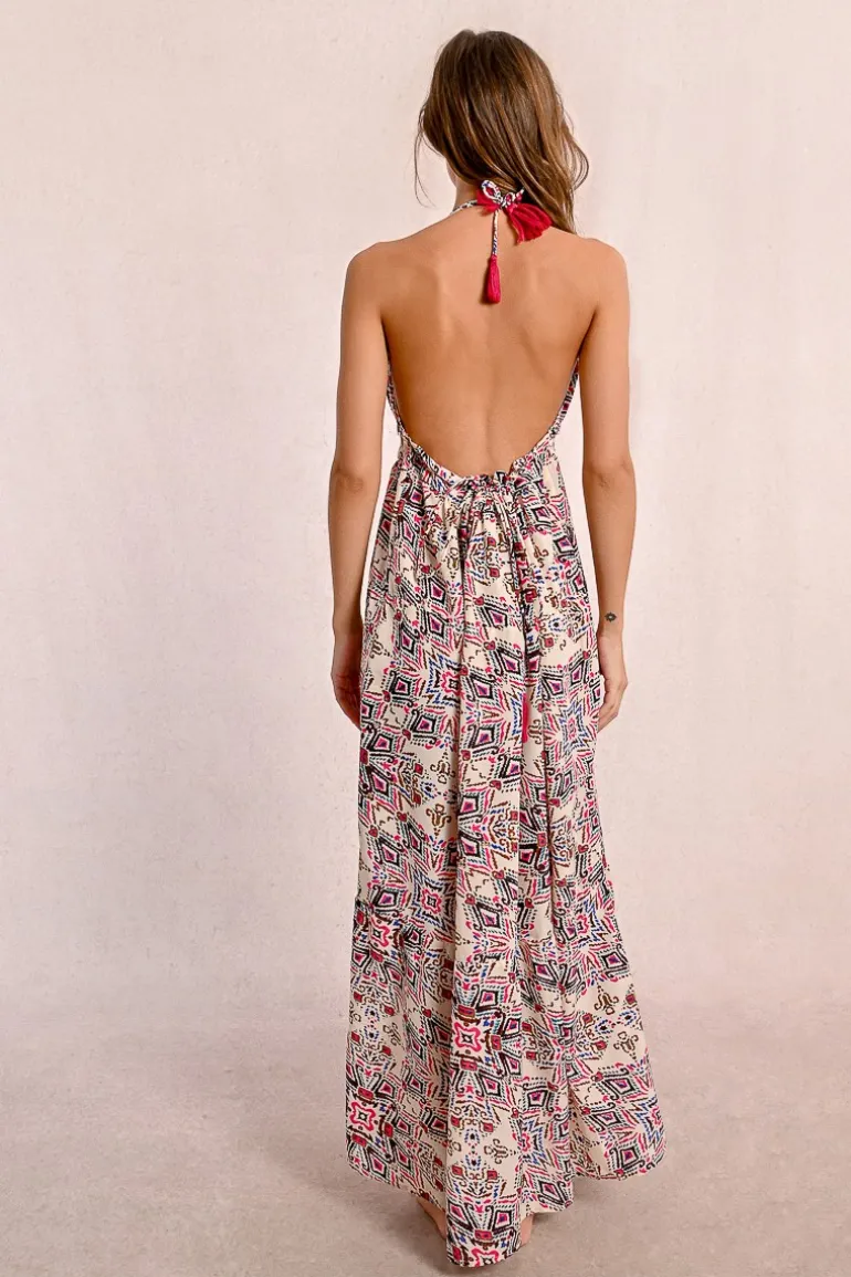 Longue robe à imprimé ethnique