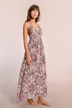 Longue robe à imprimé ethnique