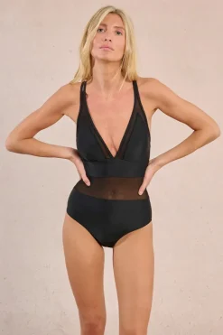 Maillot de bain 1 pièce en bi-matière