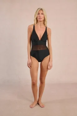 Maillot de bain 1 pièce en bi-matière