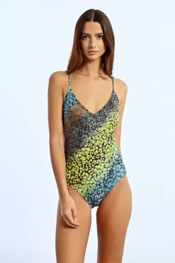Maillot de bain une pièce, imprimé léopard