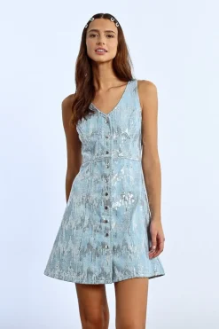 Mini-robe en jean et sequins