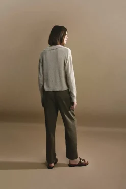 Pantalon à pinces en lin