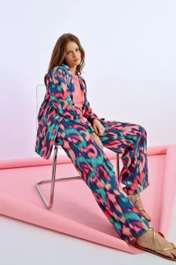 Pantalon à pinces imprimé