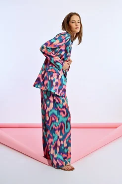 Pantalon à pinces imprimé