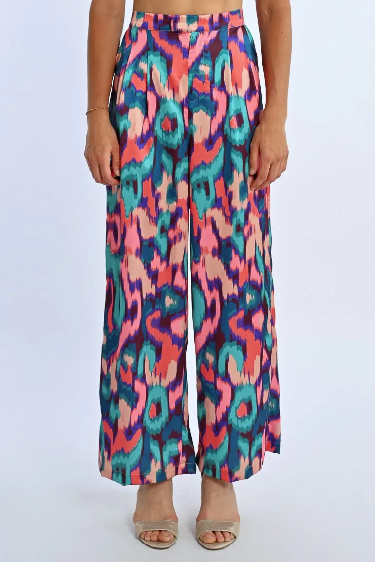 Pantalon à pinces imprimé