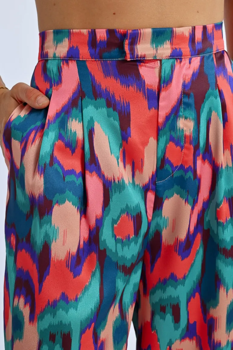 Pantalon à pinces imprimé