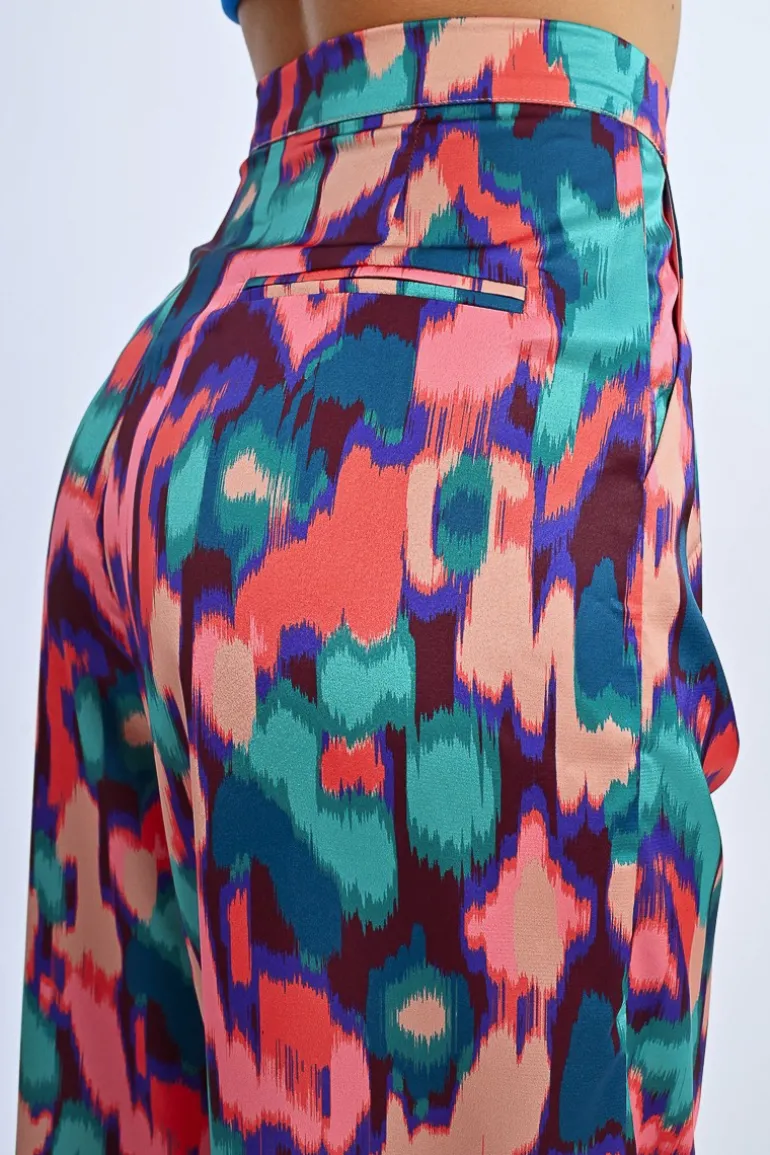Pantalon à pinces imprimé