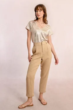 Pantalon carotte en lin