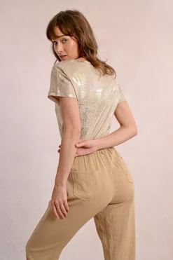 Pantalon carotte en lin